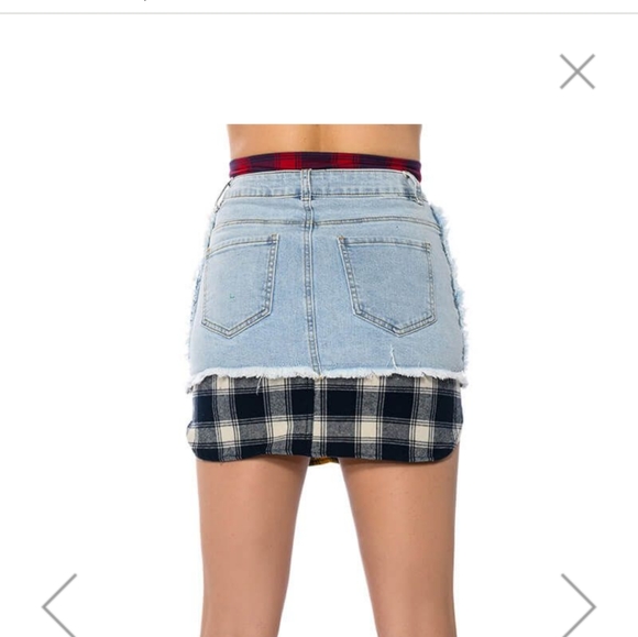 Akira plaid top size L skirt medium with stretch - Picture 4 of 4